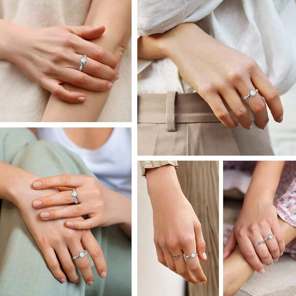 925 Sterling Silver Good Luck Celtic Twisted Knot/Claddagh Heart Birthstone Ring - Picture 2 of 6